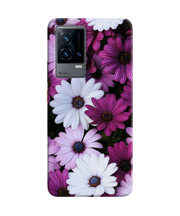 White violet flowers iQOO 9 5G Back Cover