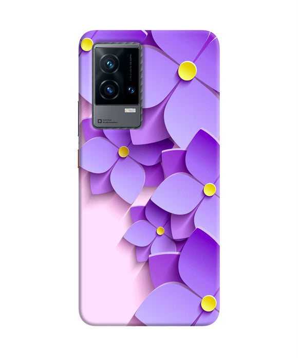 Violet flower craft iQOO 9 5G Back Cover