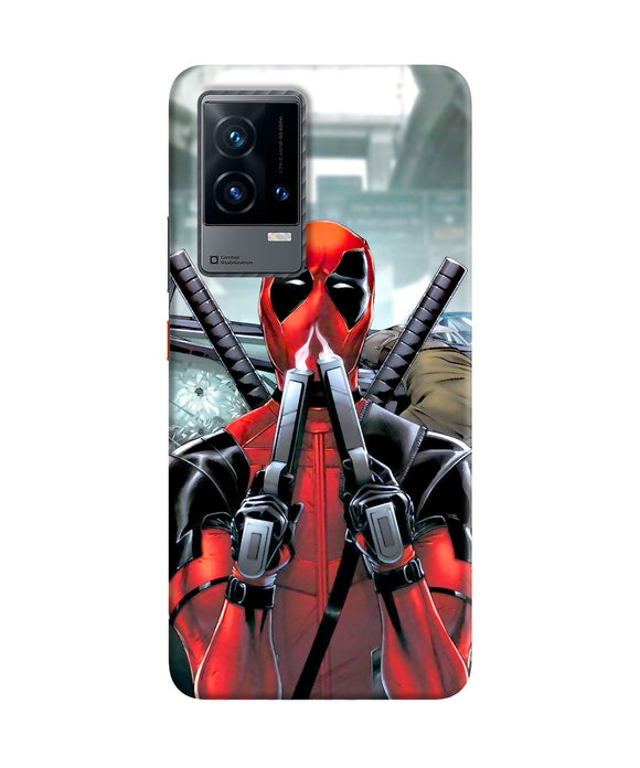 Deadpool with gun iQOO 9 5G Back Cover