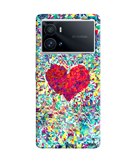 Red heart print iQOO 9 Pro 5G Back Cover