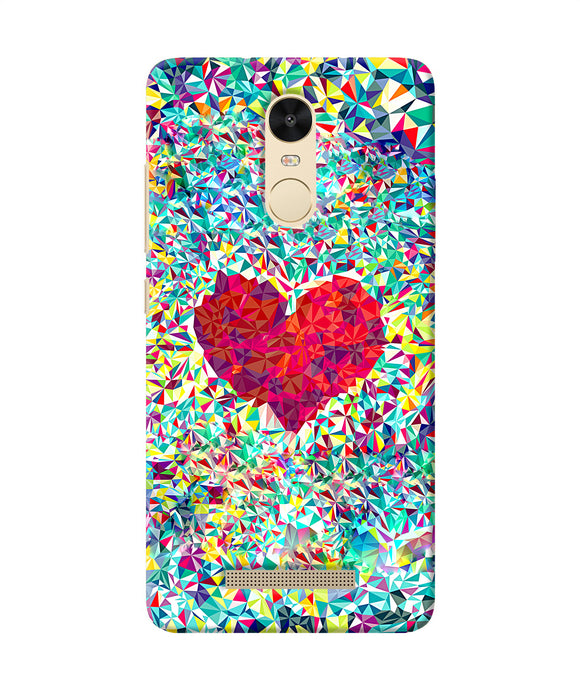 Red Heart Print Redmi Note 3 Back Cover