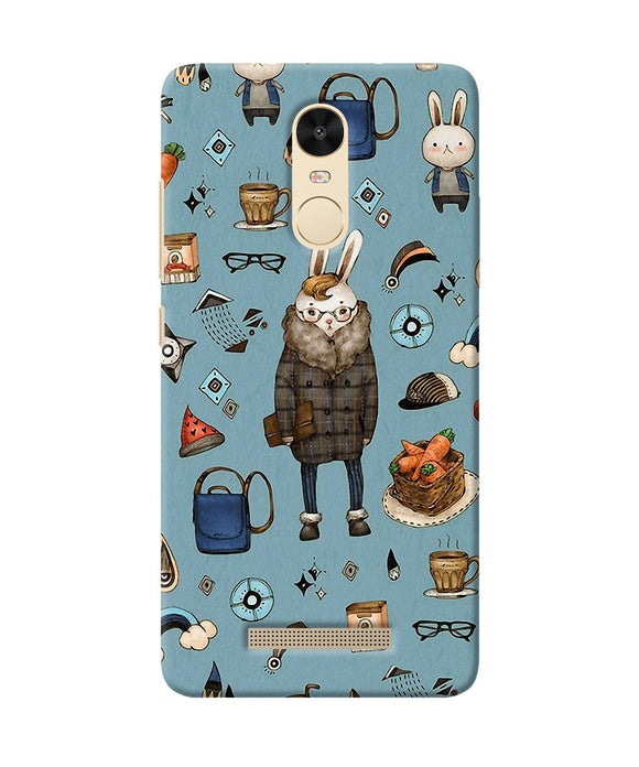 Canvas Rabbit Print Redmi Note 3 Back Cover