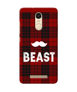 Beast Red Square Redmi Note 3 Back Cover