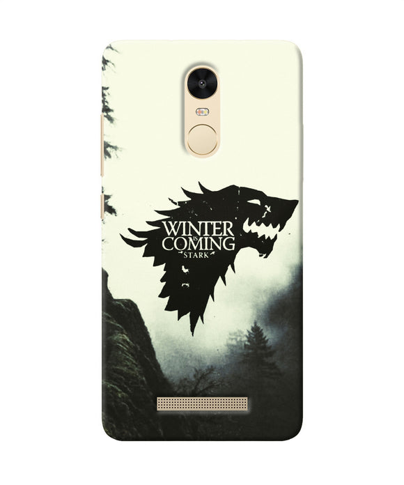Winter Coming Stark Redmi Note 3 Back Cover