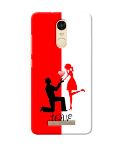 Love Propose Red And White Redmi Note 3 Back Cover