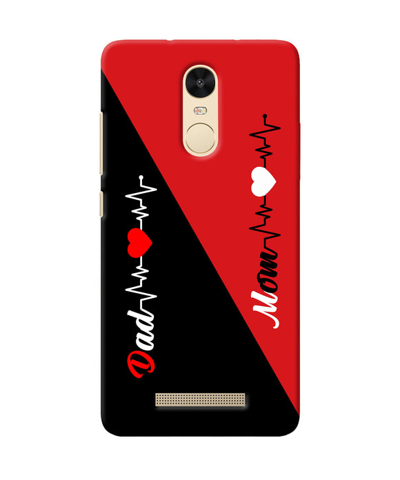 Mom Dad Heart Line Redmi Note 3 Back Cover