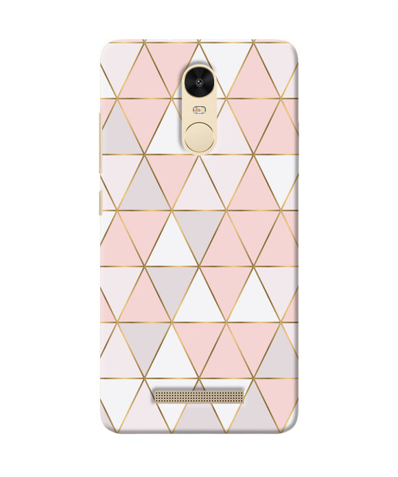 Abstract Pink Triangle Pattern Redmi Note 3 Back Cover