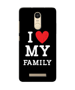 I Love My Family Redmi Note 3 Back Cover