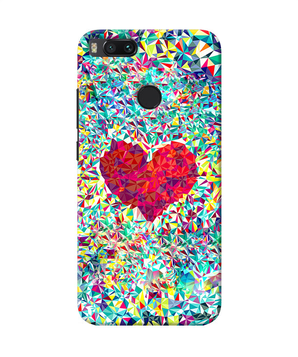 Red Heart Print Mi A1 Back Cover