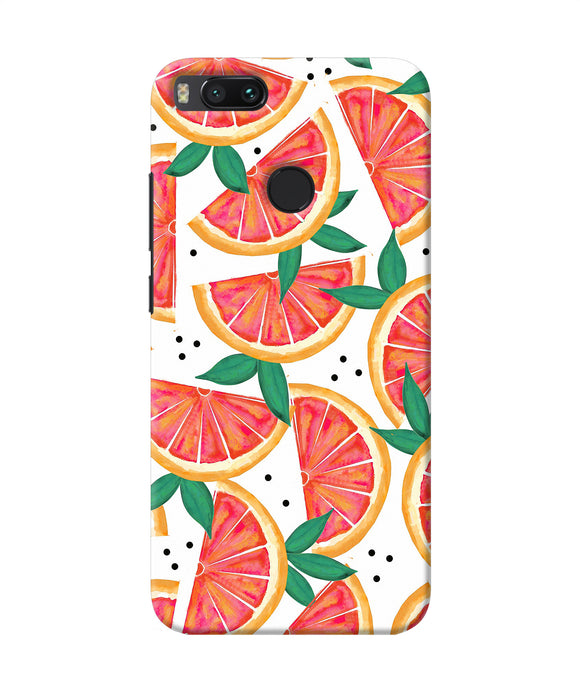 Abstract Orange Print Mi A1 Back Cover