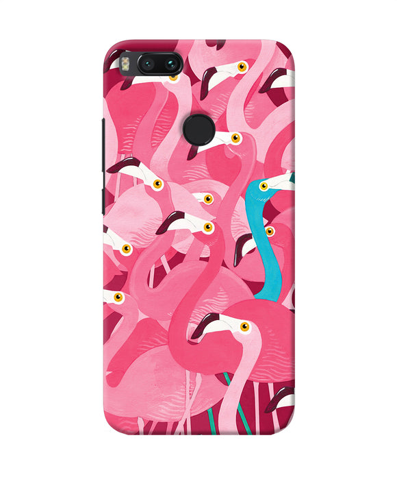 Abstract Sheer Bird Pink Print Mi A1 Back Cover