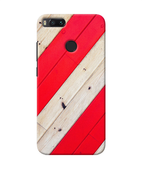 Abstract Red Brown Wooden Mi A1 Back Cover