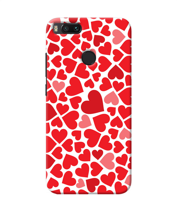 Red Heart Canvas Print Mi A1 Back Cover