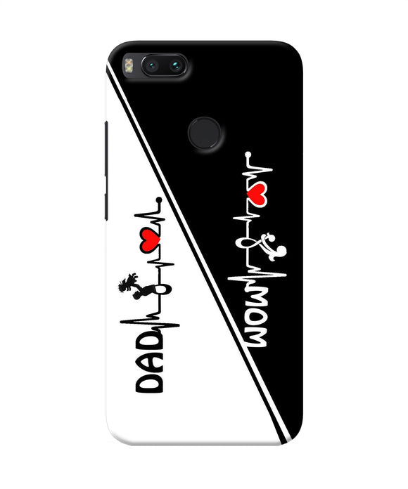 Mom Dad Heart Line Black And White Mi A1 Back Cover