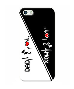 Mom Dad Heart Line Black And White Iphone 5 / 5s Back Cover