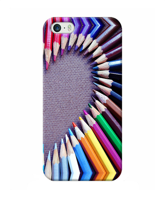 Color Pencil Half Heart Iphone 5 / 5s Back Cover