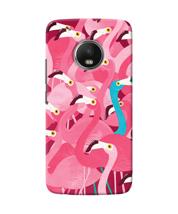 Abstract Sheer Bird Pink Print Moto G5 Plus Back Cover