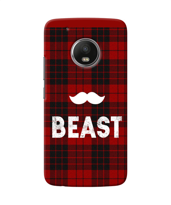 Beast Red Square Moto G5 Plus Back Cover