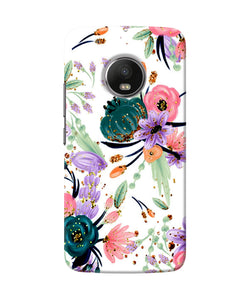 Abstract Flowers Print Moto G5 Plus Back Cover