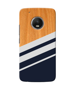 Black And White Wooden Moto G5 Plus Back Cover