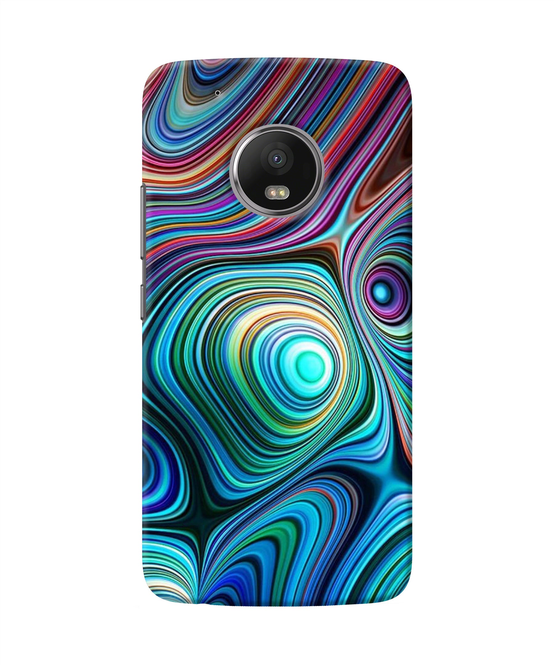 Moto G5 Plus Case Cover Abstract Coloful Waves Moto G5 Plus Back