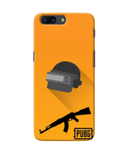 PUBG Helmet and Gun Oneplus 5 Real 4D Back Cover