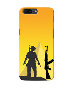 PUBG Silhouette Oneplus 5 Real 4D Back Cover