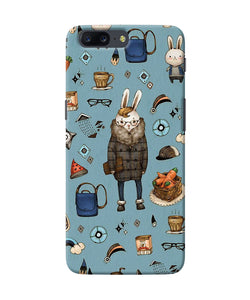 Canvas Rabbit Print Oneplus 5 Back Cover