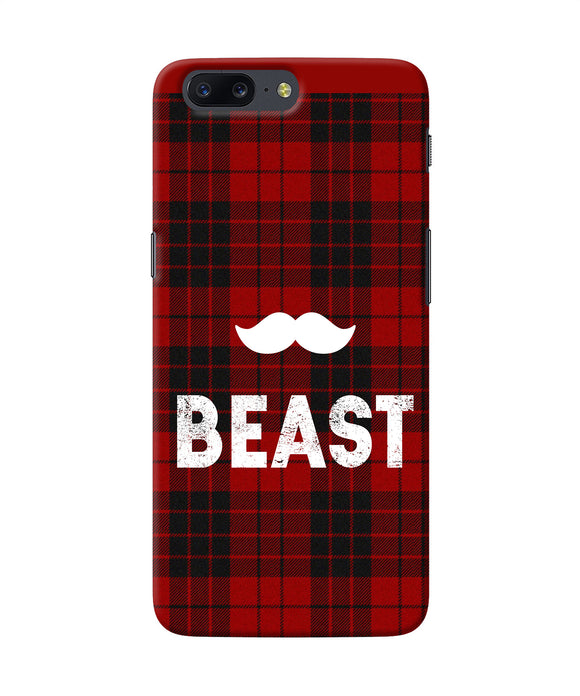 Beast Red Square Oneplus 5 Back Cover