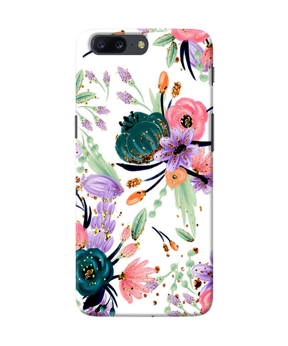 Abstract Flowers Print Oneplus 5 Back Cover