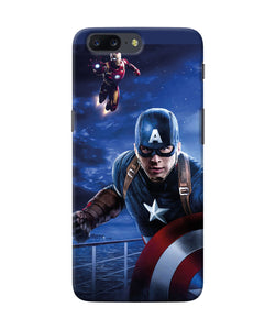 Captain With Ironman Oneplus 5 Back Cover