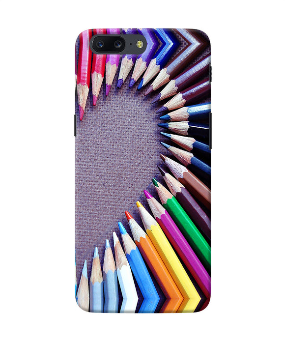 Color Pencil Half Heart Oneplus 5 Back Cover