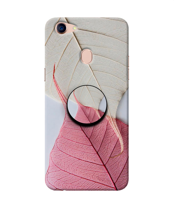 White Pink Leaf Oppo F5 Pop Case