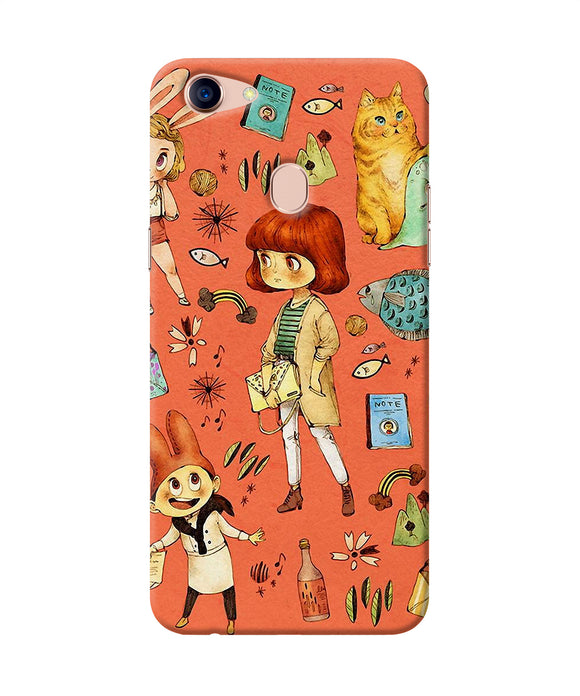 Canvas Little Girl Print Oppo F5 Back Cover