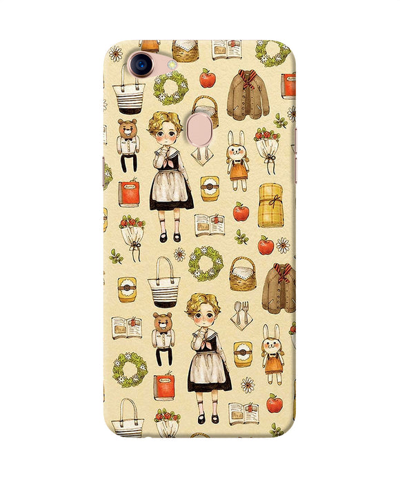 Canvas Girl Print Oppo F5 Back Cover