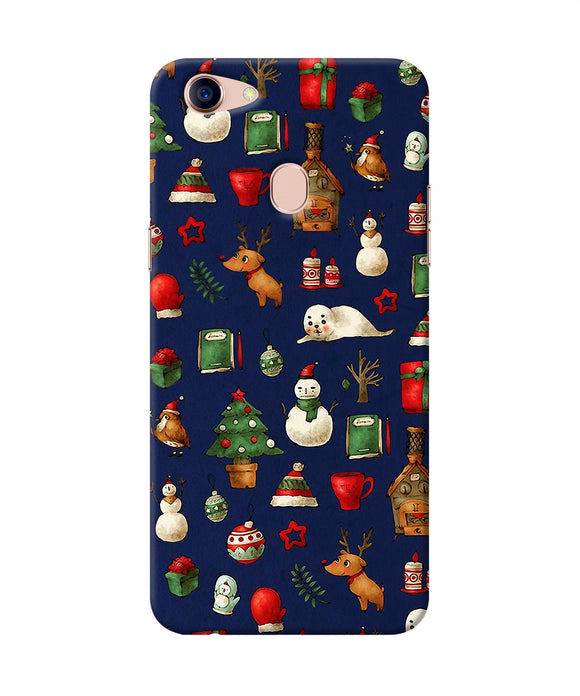 Canvas Christmas Print Oppo F5 Back Cover