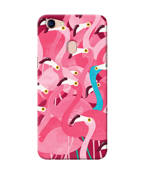 Abstract Sheer Bird Pink Print Oppo F5 Back Cover