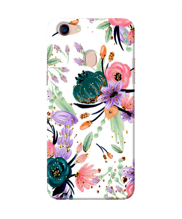 Abstract Flowers Print Oppo F5 Back Cover