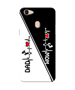 Mom Dad Heart Line Black And White Oppo F5 Back Cover