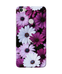 White Violet Flowers Redmi Y1 Back Cover