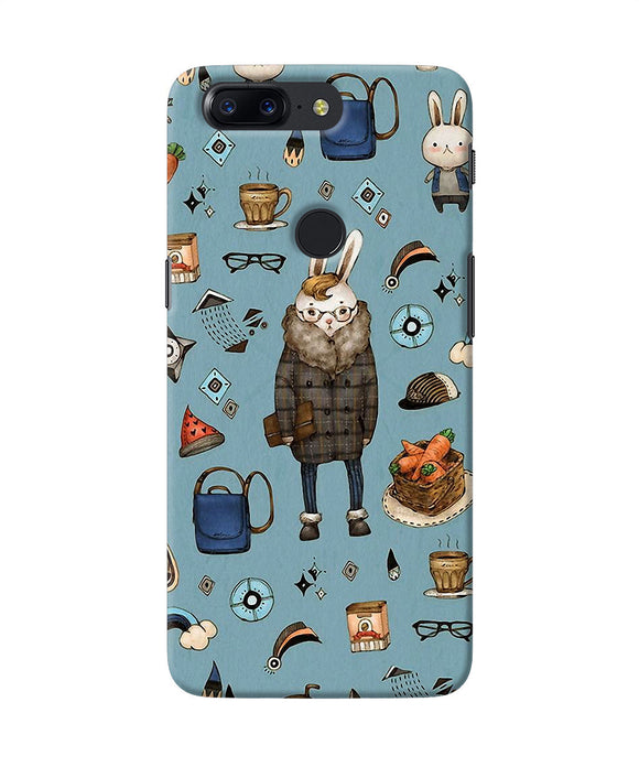 Canvas Rabbit Print Oneplus 5t Back Cover