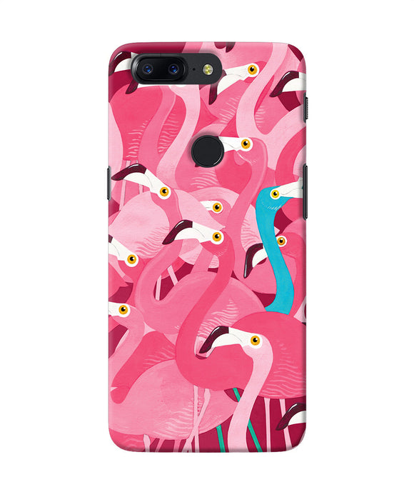 Abstract Sheer Bird Pink Print Oneplus 5t Back Cover