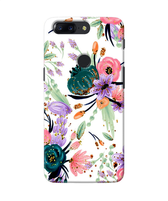 Abstract Flowers Print Oneplus 5t Back Cover