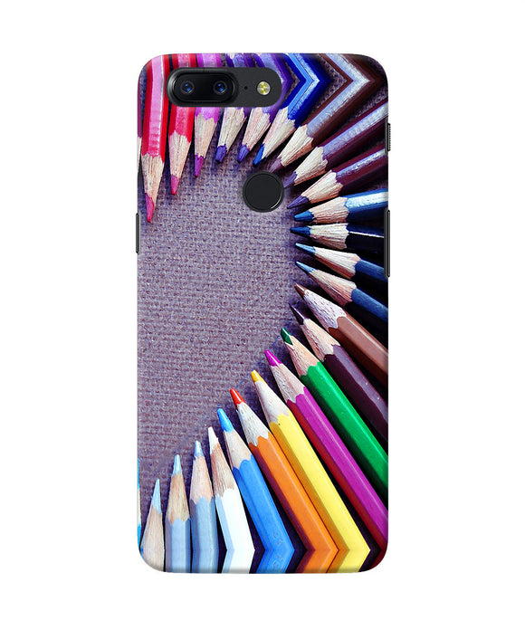Color Pencil Half Heart Oneplus 5t Back Cover