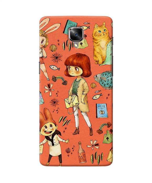 Canvas Little Girl Print Oneplus 3 / 3t Back Cover
