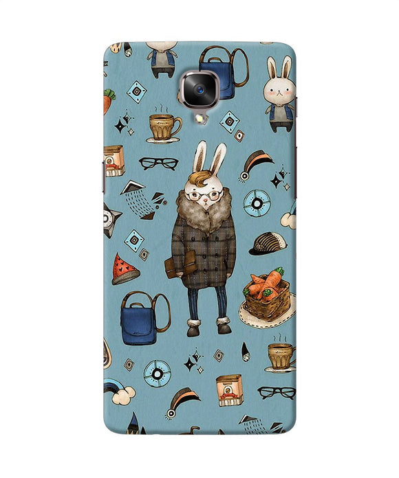 Canvas Rabbit Print Oneplus 3 / 3t Back Cover