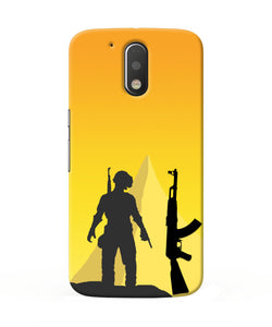 PUBG Silhouette Moto G4/G4 plus Real 4D Back Cover