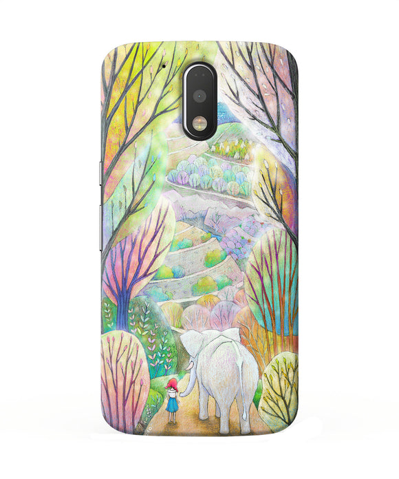 Natual Elephant Girl Moto G4 / G4 Plus Back Cover