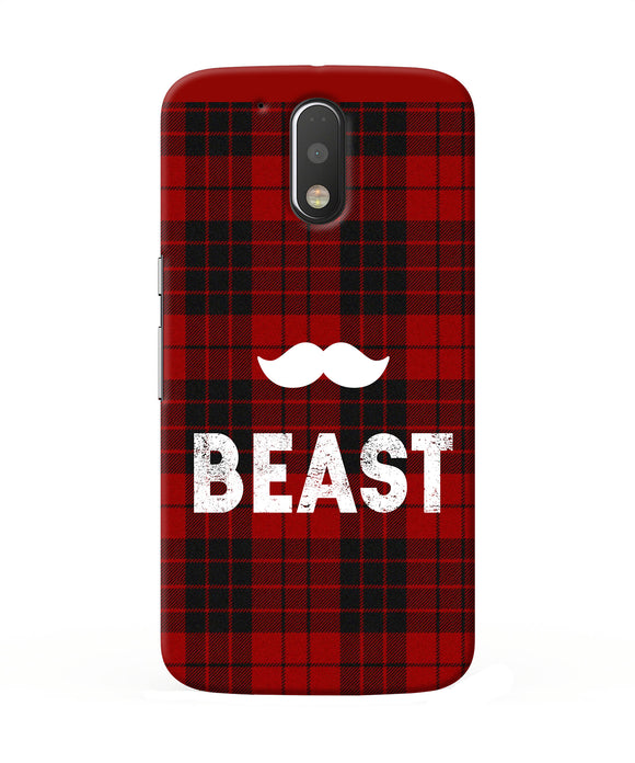 Beast Red Square Moto G4 / G4 Plus Back Cover