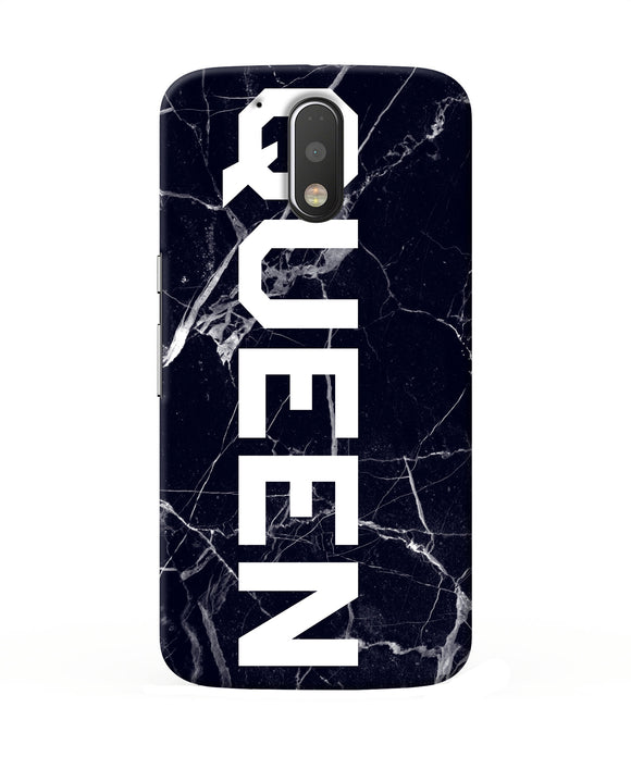 Queen Marble Text Moto G4 / G4 Plus Back Cover